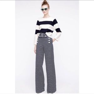 J.Crew Blue and White Striped Sailor Wide Leg Pants
